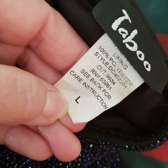 Gorgeous Taboo Shimmery Blue Formal Dress Gown Sz L - Picture 4 of 6